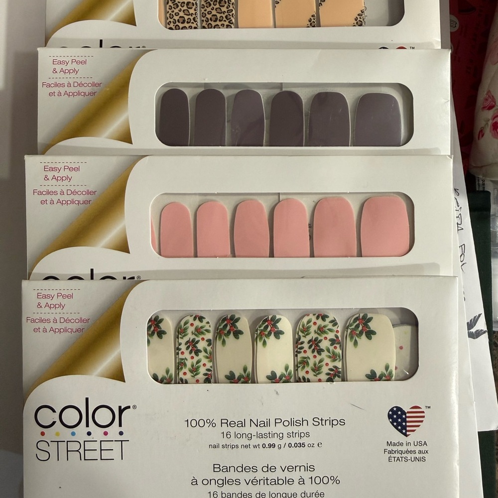 Color Street Nail Polish Strips - Leopard, Lavender, Pink, Floral